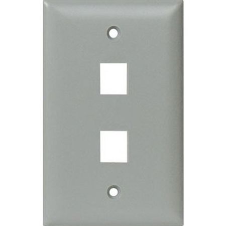 On-Q WP3402-GY 1-Gang  2-Port Wall Plate  Gray                                                                                  