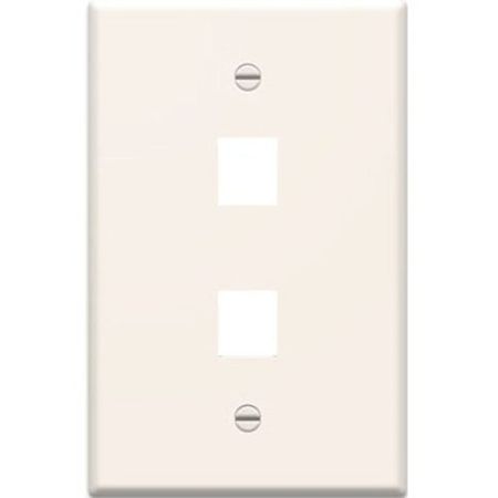 On-Q WP3402LA 1-Gang  2-Port Wall Plate  Light Almond                                                                           