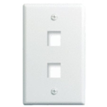 On-Q WP3402IV 1-Gang  2-Port Wall Plate  White                                                                                  