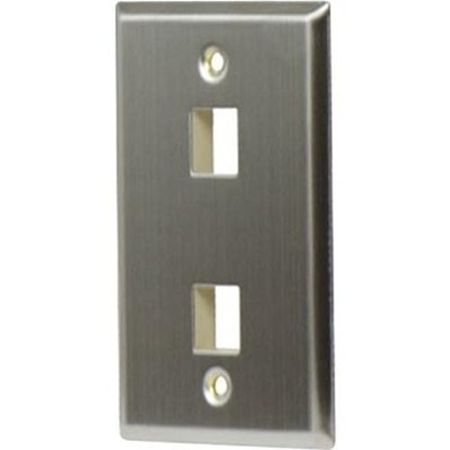On-Q WP3402-SS 1-Gang  2-Port Wall Plate  Stainless Steel                                                                       