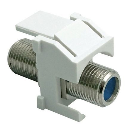 On-Q WP3481WH50 Recessed Nickel Self-Terminating F-Connector Keystone Insert for Wall Plates  White  50-Pack                    