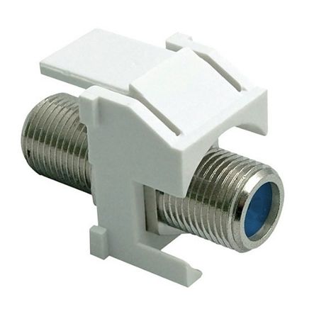 On-Q WP3481WH Recessed Nickel Self-Terminating F-Connector Keystone Insert for Wall Plates  White                               
