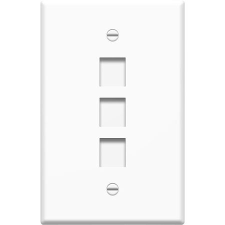 On-Q WP3303WH 1-Gang  3-Port Oversized Wall Plate  White                                                                        
