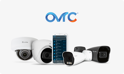Group of Luma Cameras with OvrC logo above