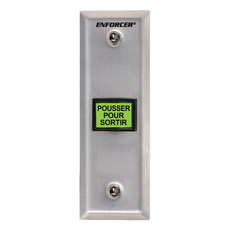SECO-LARM® Illuminated RTE Plate with Built-in Timer – Slimline - Stainless Steel                                            