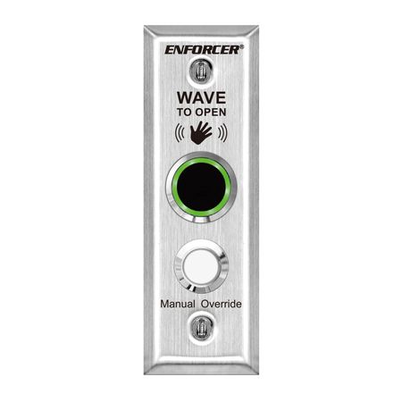 SECO-LARM® Outdoor Wave-to-Open Sensor with Manual Override – Slimline – English - Stainless Steel                         