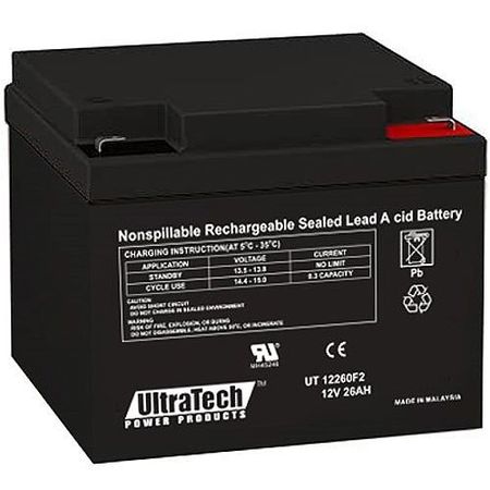 UltraTech IM-12260F2 12V 26AH Sealed Lead Acid Battery  F2 Terminal                                                             