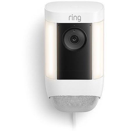 Ring Spotlight Cam Pro Wired  Plug-In Outdoor HD IP Security Camera with Light  White (B09DRK9ZJ8)                              