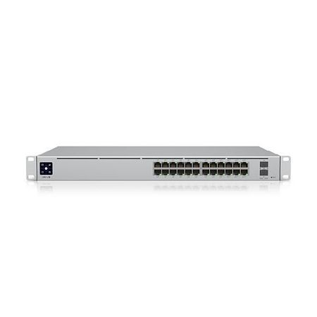 Ubiquiti USW-PRO-24-POE 24-Port Pro 24 PoE Layer 3 Switch with PoE++ Output  Silver                                             