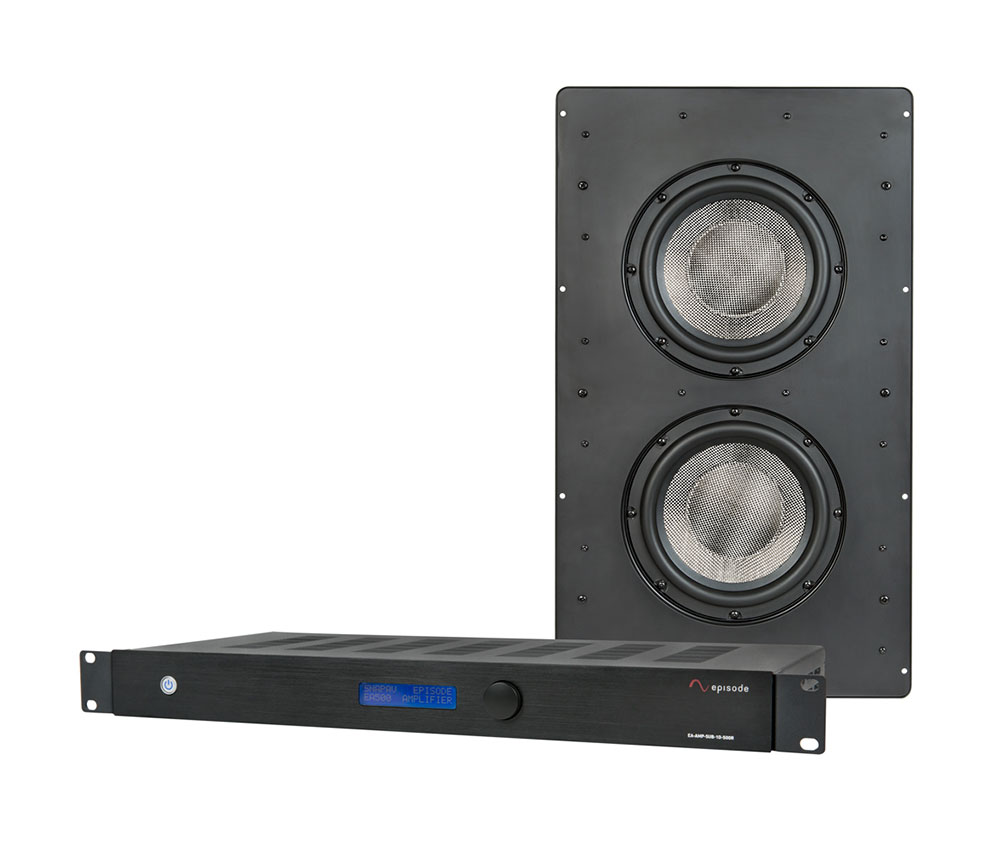 Episode® InWall Subwoofer with Dual 8" Woofers and 500W Front Panel Display Amplifier Kit