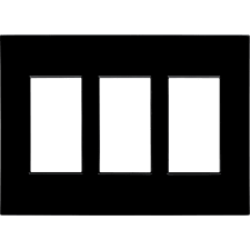 Control4® Contemporary 3 Gang Faceplate - Black                                                                                