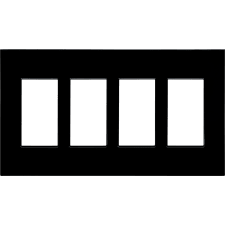 Control4® Contemporary 4 Gang Faceplate - Black                                                                                