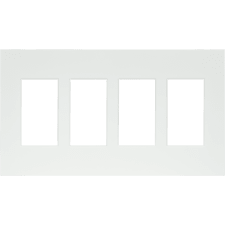 Control4® Contemporary 4 Gang Faceplate - White                                                                                