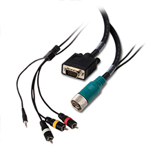 Binary™ EZ Runner VGA, 3.5mm Stereo & Composite Video/Audio Adapter Cable - 6 Ft (1.8 M) 