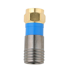 Binary™ F Male Compression Connector for RG6/U Quadshield (Gold | Bag of 20) 