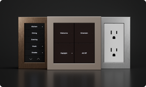 Lux Faceplates in Bronze and silver