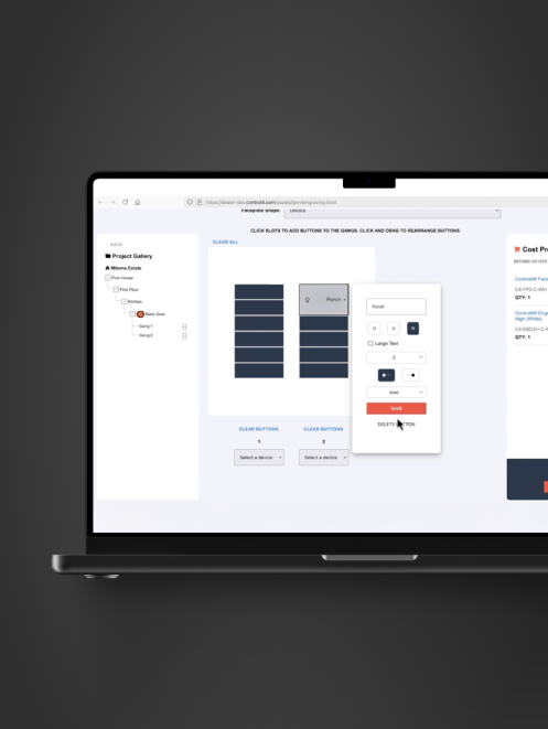Control4 Lighting Builder interface