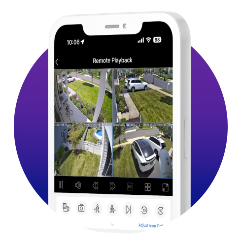 Screenshot of AI filtered events on Luma View app
