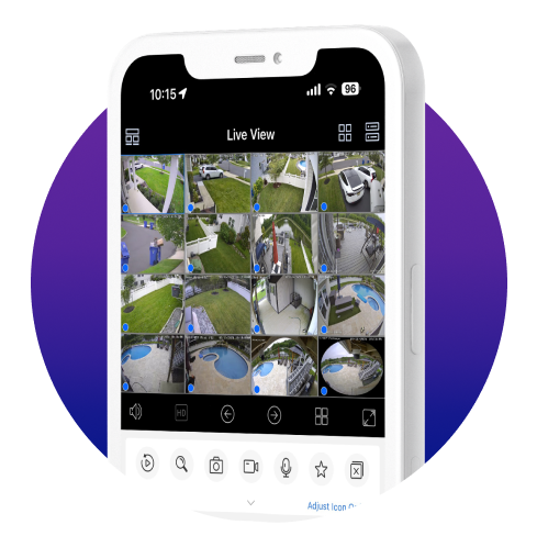 Screenshot of recording playback on Luma View app