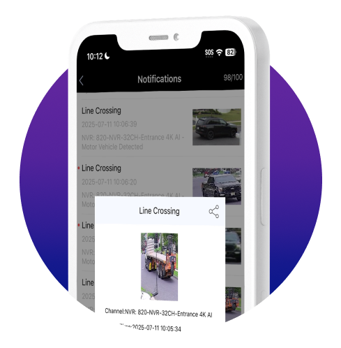 Screenshot of search filter of events on Luma View app