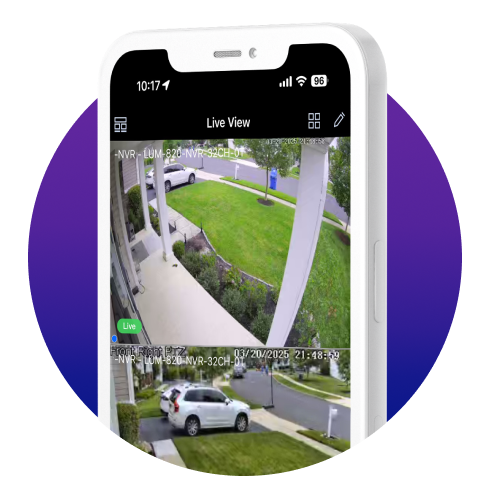 Screenshot of AI filtered events on Luma View app
