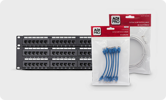 ADI PRO ethernet patch panel with cable ties