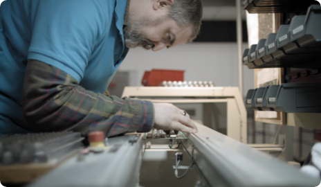 Engineer working on a product