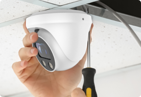ClareVision dome camera being installed