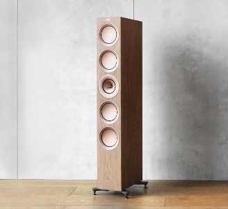 Walnut KEF Floor standing cabinet speaker