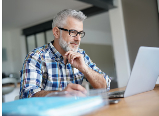 Man working on laptop