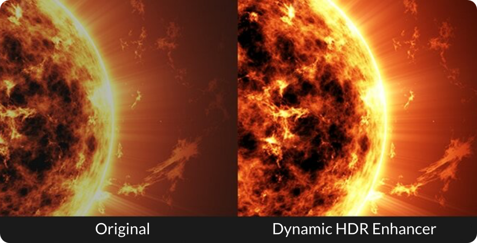 Sony HDR enhancer before and after