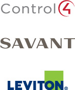 Contrl4, Savant, Leviton logos