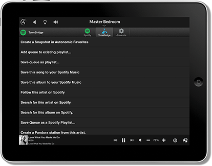 Ipad showing screenshot of Autonomic eAudioCast favorites tab