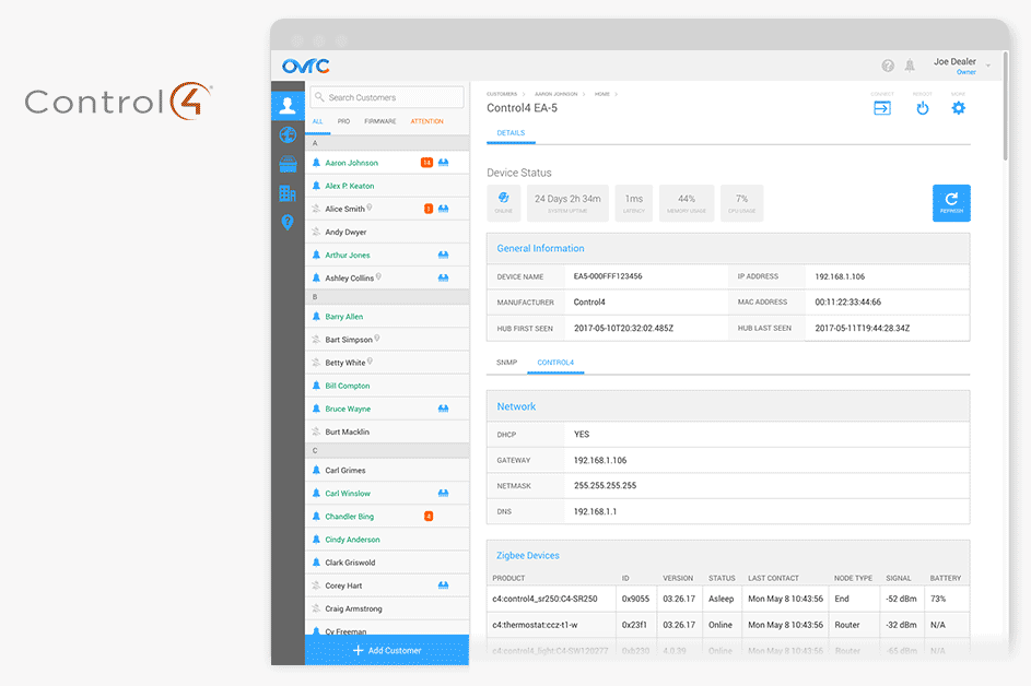 Animated gif of OvrC screenshots
