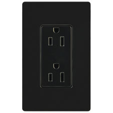 Lutron® 15 Amp Receptacle - (Black | Gloss)                                                                                    