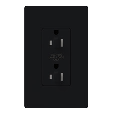 Lutron® 15 Amp Dual-Dimmable Receptacle - (Black | Gloss)
