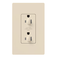 Lutron® 15 Amp Dual-Dimmable Receptacle - (Light Almond | Gloss)