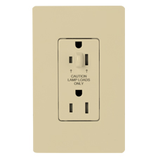 Lutron® 15 Amp Half-Dimmable Receptacle - (Ivory | Gloss)
