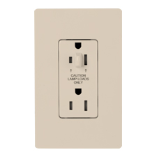 Lutron® 15 Amp Half-Dimmable Receptacle - (Light Almond | Gloss)