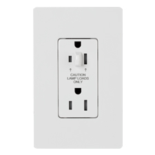 Lutron® 15 Amp Half-Dimmable Receptacle - (White | Gloss)