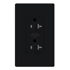 Lutron® 20 Amp Dual-Dimmable Receptacle - (Black | Gloss)