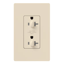 Lutron® 20 Amp Dual-Dimmable Receptacle - (Light Almond | Gloss)