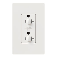 Lutron® 20 Amp Dual-Dimmable Receptacle - (White | Gloss)