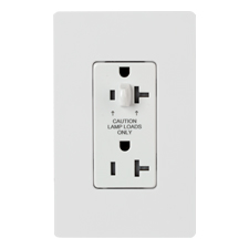 Lutron® 20 Amp Half-Dimmable Receptacle - (White | Gloss)