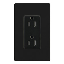 Lutron® 15 Amp Tamper-Resistant Receptacle - (Black | Gloss)                                                                   