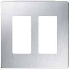 Lutron® Claro 2-Gang Wallplate - (Stainless Steel) 