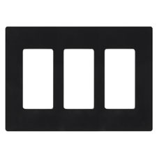 Lutron® Claro 3-Gang Wallplate - (Black | Gloss) 