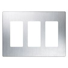 Lutron® Claro 3-Gang Wallplate - (Stainless Steel) 