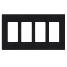 Lutron® Claro 4-Gang Wallplate - (Black | Gloss) 