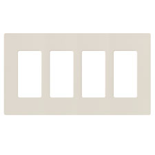 Lutron® Claro 4-Gang Wallplate - (Light Almond | Gloss) 